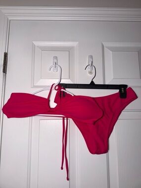 SHEIN Hot Pink Bandeau Bikini Set